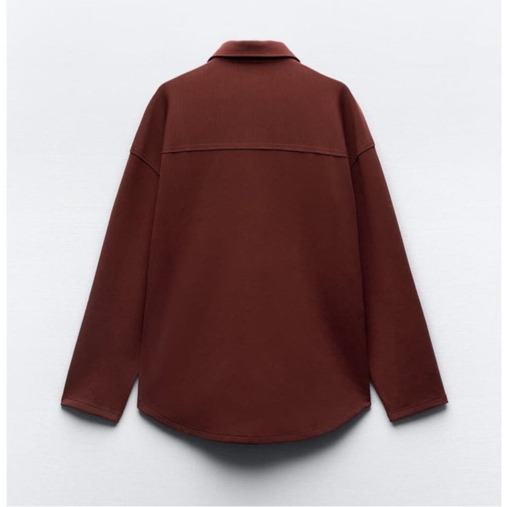 NWT ZARA oversized burnt brown button down skirt. - Picture 3 of 5